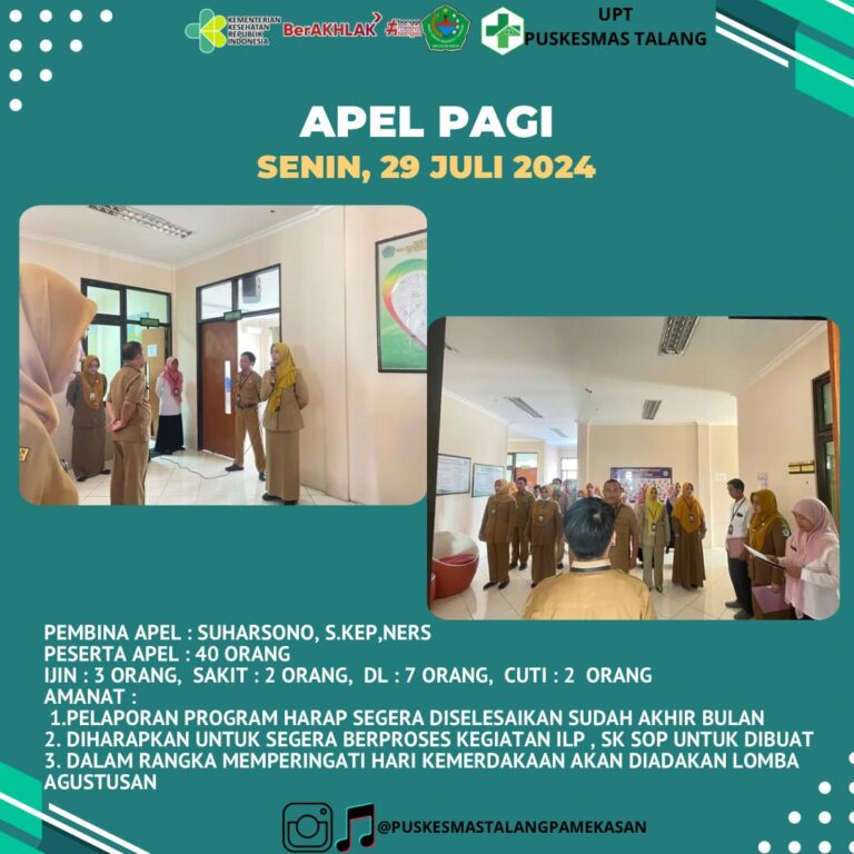 Apel Pagi Rutin UPT Puskesmas Talang
